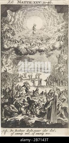 Laatste Oordeel Objekt Typ Des Jüngsten Gerichts: Bild Artikelnummer: RP-P-1896-A 19368-2757 Aufschriften / Marken: Sammlermarke, Verso, gestempelt: Lugt 2228 Hersteller: Druckmaschine Jan Luyken Herstellung: Amsterdam Datum: 1712 Physikalische Merkmale: Ätzmaterial: Papiertechnik: Ätzmaße: Blatt: H 135 mm × W 69 mmTöll zur Illustration: Varianton Luyken, Jan Bybel drucken. Amsterdam: Pieter Arensz. II (wed.) Und Cornelis Van der Sys, 1712, S. 20. Betrifft: Urteilsvermögen Stockfoto