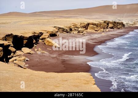 Red Beach im Paracas National Reserve Peru Stockfoto