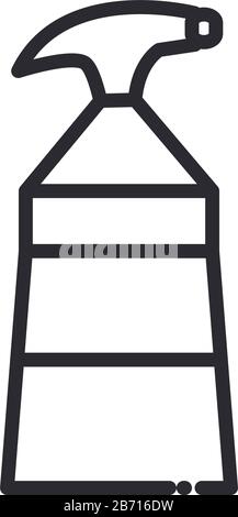 Reinigung, Sprühflasche für Haushygiene, Vektor-Symbol für Linienart Stock Vektor
