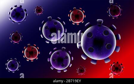 Detaillierte Darstellung des Corona-Virus, ncov. China Pathogen Respiratory Coronavirus 2019-ncov Grippe SARS Pandemie-Makro-Abbildung. Stockfoto