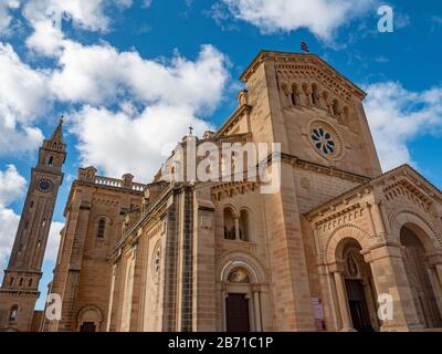 Berühmter Ta Pinu Schrein - eine beliebte Kirche auf der Insel Gozo Stockfoto