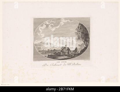 Landschap traf Herders Le soir (titel op object) Du Cabinet de Mr Poullain (serietitel op object) eine Landschaft im Vordergrund Hirte mit einer Herde. In den fernen Bergen und einem Rivier. Hersteller: Druckmaschine: Anonym zum Malen: Nicolaes Pietersz. Berchem (objektgeführt) Herausgeber: Giovanni Suntach (denkmalgeschütztes Gebäude) Herausgeber: Antonio Suntach (Listed Property) Ort Herstellung: Italien Datum: 1754 - 1842 Physikalische Merkmale: Ätzungs- und Engra-Material: Papiertechnik: Ätzung / Enga (Druckverfahren) Abmessungen: Plattenkante : h 158 mm × W 189 mm Betreff: Stadtansichten und Landschaften mit c Stockfoto