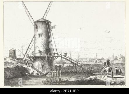 Landschap traf molen aan Water Italiaanse landschappen Landschaft mit Windmühle Wasser italienische Landschaften Objektart: Druck Seriennummer: 6 / 19Objektnummer: RP-P-1952-7 Aufschriften / Marken: Sammlermarke, umgekehrtes Bodenzentrum, gestempelt: Lugt 2228 Hersteller: Zu Design: Marco Ricci (Listed Object) Druckerhersteller Giuliano Giampiccoli (Listed) (Publisher:) Giuliano Giampiccoliopgedragen an Anton Maria II ZanettiPlaats Herstellung: Venedig Datum: 1739 - 1749 Physikalische Merkmale: Ätzmaterial: Papiertechnik: Ätzmaße: Blatt: H 250 mm × W 349 mmToelichtingPrent vom zweiten Ser Stockfoto