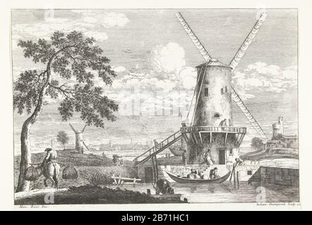 Landschap met molen aan Water Italiaanse landschappen (serietitel) Landschaft mit Windmühle Wasser italienische Landschaften (Serientitel) Objektart: Druck Seriennummer: 12 / 19Objectnummer: RP-P-1952-32 Aufschriften / Marken: Sammlermarke, umgekehrtes Bodenzentrum, gestempelt: Lugt 2228 Hersteller: Zur Gestaltung: Marco Ricci (Bauunternehmer) Gicolote Gicolote (Bauunternehmen) Giuliano Giampiccoliopgedragen an Joseph Smith Ort Herstellung: Venedig Datum: 1739 - 1749 Physische Merkmale: Ätzmaterial: Papiertechnik: Ätzmaße: Blatt: H 247 mm × W 349 mmToelicht Stockfoto