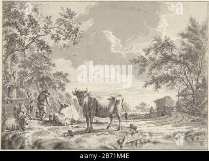 Landschap traf Vee Landscape mit Vee Objekttyp: Zeichnung Objektnummer: RP-T 1918-483 Hersteller: Künstler: John Jelgerhuis dating: 1787 Physikalische Merkmale: Pinsel in grauem, schwarzem Kreidematerial: Papierkreidetechnik: Pinselmaße: H 285 mm × W 395 mm Stockfoto