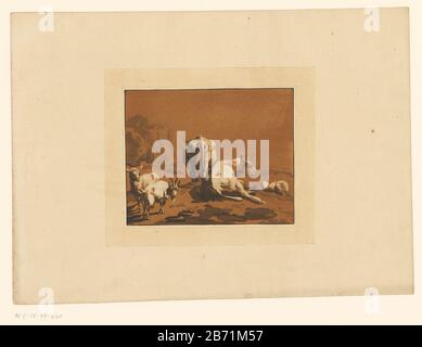 Landschap met vee Landschap met vee Objektart : prente prenttekening Objektnummer: RP-P-ob-77.440 Aufschriften / Merken: Sammlermarke, verso, gestempelt: Lugt 2228 Hersteller: Prentmaker: Maria Catharina Prestelnaar ontyp van: Georg Wagneruitgever: Johann Giovanni in zintzenstel: Spenstel: Spazieren: Spazieren: Spazieren: Spazieren Sie in Teeken: Materiell: In Teeken: Spenstel: Spazieren Sie in Teeken: Prening: Prening. Aquatint/Prenttekening/Kleinentruk Abmessungen: Blad: H 163 mm (binnen de plaatrand afgesneden) × b 201 mm (binnen de plaatrand afgesneden)ToelichtingNumber 15 uit het prentenalbum 'Dessins des meilleurs Pein Stockfoto
