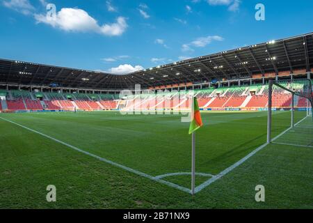 Tychy, POLEN - 7. JUNI 2019: City Stadium Tychy vor Spiel U-20 WM Polen 2019 1/4 Finalspiele Italien gegen Mali. Stockfoto