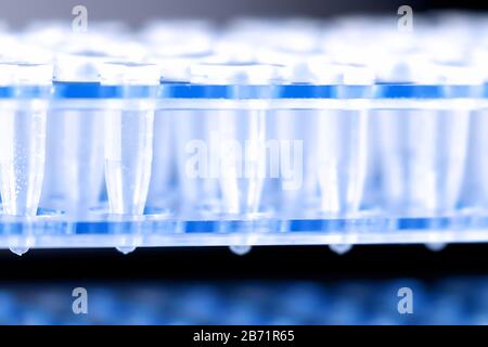 Wissenschaftliche Kunststoff-Testzentrifugenröhrchen Stockfoto