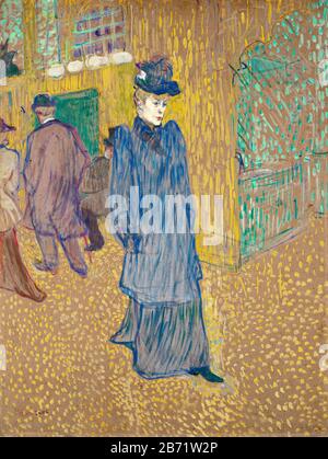 Jane Avril verlässt das Moulin Rouge, um ca. -19, von Henri de Touloure-Lautrec Stockfoto