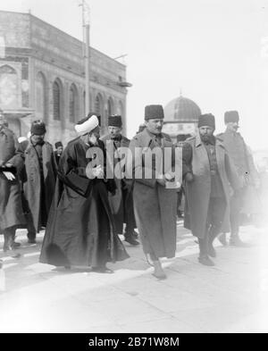 Enver Pascha und Jamal (Cemal Pascha) Besuch der Felsendom, Jerusalem Stockfoto