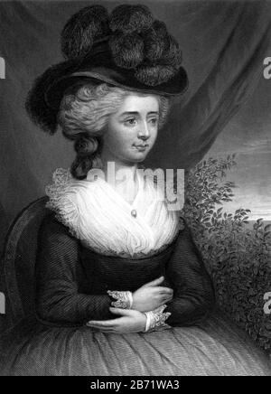 Fanny Burney, Frances Burney (1752 - 1840), bekannt als Fanny Burney und später als Madame d'Arblay, englische satirische Romanautorin, Diaristin und Spielerin Stockfoto