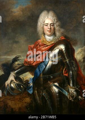 Porträt Von Augustus III. Von Polen, Nicolas de Largillière Augustus III (1696 - 1764) König von Polen und Großfürst von Litauen von 1734 bis 1764, sowie Kurfürst von Sachsen im Heiligen römischen Reich von 1733 bis zum Jahre 1764, wo er als Friedrich Augustus II. Bekannt war Stockfoto