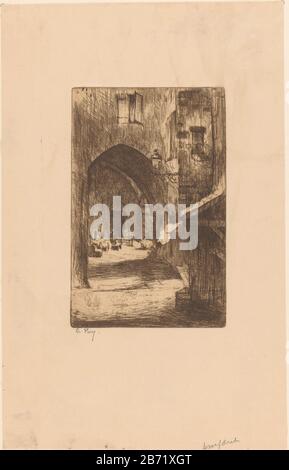 Le Puy (originele titel op object) EIN Hafen in Le Puy-en-Velay in der Auvergne. Hersteller : Druckerhersteller Willem Adrianus Ground Wood Datum: 1888-1934 Physikalische Merkmale: Ätzung und Platte in Braunton; Proofmaterial: Papiertechnik: Radierung / Plattentonmessungen: Plattenkante: H 218 mm × W 141 mm Betreff: Tor, Eingang wo: Le Puy-en-Velay Stockfoto