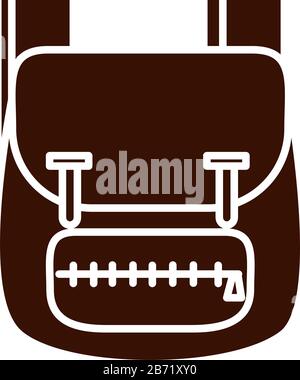 Schulausbildung Rucksack Zubehör Lieferung Vektor Illustration Silhouette Style Icon Stock Vektor
