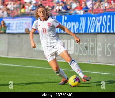 Frisco, TX, USA. März 2020. Spaniens Mittelfeldspieler Alexia Putellas (11.) war während des SheBelieves Cup Spiels zwischen England und Spanien im Toyota Stadium in Frisco, TX, im Einsatz. Kevin Langley/CSM/Alamy Live News Stockfoto