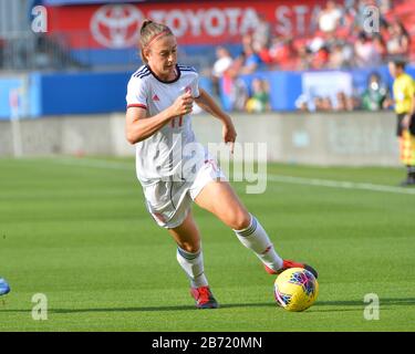 Frisco, TX, USA. März 2020. Spaniens Mittelfeldspieler Alexia Putellas (11.) war während des SheBelieves Cup Spiels zwischen England und Spanien im Toyota Stadium in Frisco, TX, im Einsatz. Kevin Langley/CSM/Alamy Live News Stockfoto