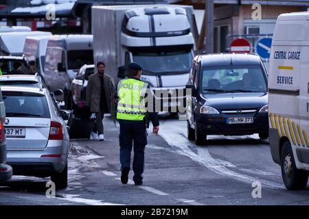 Brenner Pass Grenzkontrolle für Coronavirus COVID-19 Stockfoto