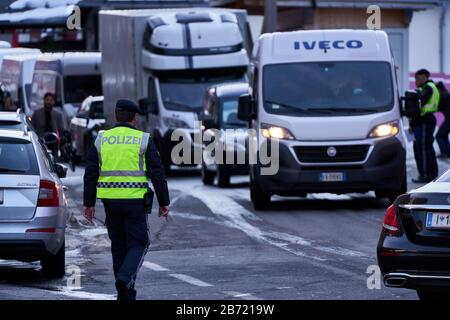 Brenner Pass Grenzkontrolle für Coronavirus COVID-19 Stockfoto