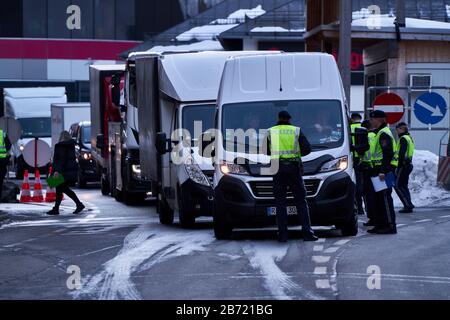 Brenner Pass Grenzkontrolle für Coronavirus COVID-19 Stockfoto