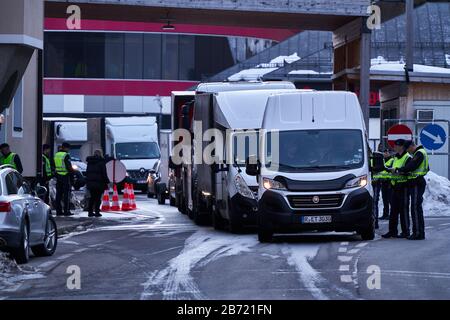 Brenner Pass Grenzkontrolle für Coronavirus COVID-19 Stockfoto