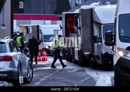 Brenner Pass Grenzkontrolle für Coronavirus COVID-19 Stockfoto