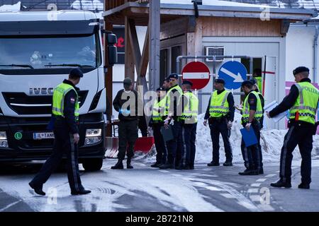 Brenner Pass Grenzkontrolle für Coronavirus COVID-19 Stockfoto