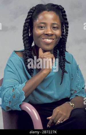 Austin Texas USA: Behinderte Afrikanerin posiert für ein Porträt. HERR ©Bob Daemmrich Stockfoto