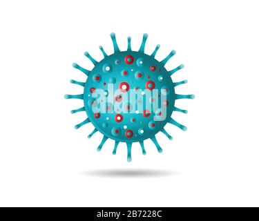 Vector Illustration COVID-19 SARS, Coronaviridae, SARS-COV, SARSCoV, Virus 2020, MERS-COV, chinese Virus 2019-nCoV Stock Vektor