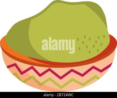Cinco de Mayo Guacamole in der Schüssel-Vektor-Illustration Stock Vektor