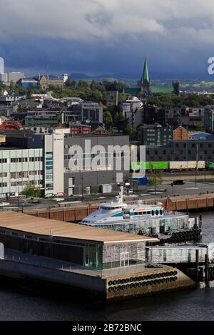 Fährterminal, Trondheim City, Trondelag County, Norwegen Stockfoto