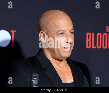 März 2020, Westwood, CA, USA: Los ANGELES - 10. Mal: VIN Diesel bei der Premiere "Bloodshot" im Village Theatre am 10. März 2020 in Westwood, CA (Credit Image: © Kay Blake/ZUMA Wire) Stockfoto