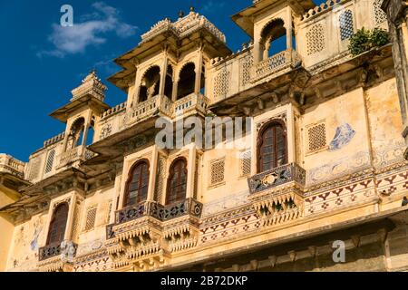 Bagore-KI-Haveli in Gangaur Ghat Udaipur Rajasthan Indien Stockfoto