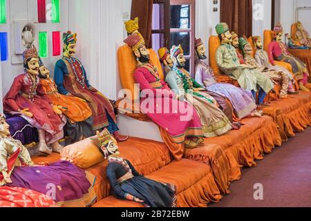 Puppensammlung Bagore-KI-Haveli Museum Udaipur Rajasthan Indien Stockfoto