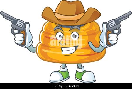 Cooles Cowboy-Cartoon-Design von Kataifi-Haltepistolen Stock Vektor