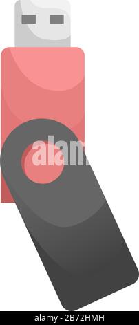 Flat Vector USB-Flash-Laufwerk. Datenspeicher, Computerzubehör. Persönliche Daten. Stock Vektor