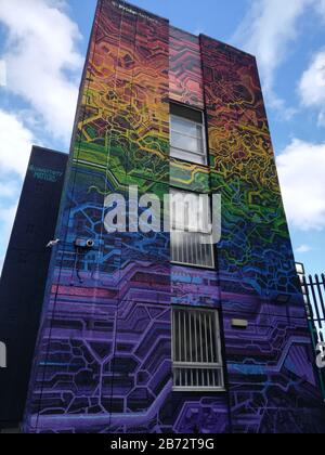 Außergewöhnliche Graffiti in Shorditch locken Touristen nach London, Großbritannien Stockfoto