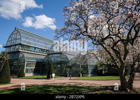 Große Gewächshäuser im Park Tête d'Or in Lyon Stockfoto