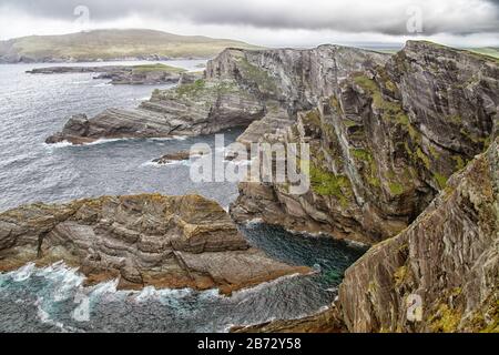 Die Kerry Cliffs am Ring of Kerry in Irland Stockfoto