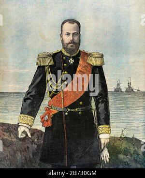 Meyer Henri (* um 1849 in Moskau; † 1899 in Russland) - Porträt des Großfürsten Alexis Alexandrovitch (1850-1908) und des Großfürsten der russischen Flotte von 1893 - Privatsammlung Stockfoto