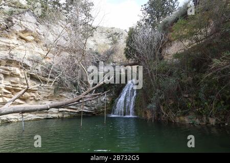 Adonis Baths Wasserfälle, Zypern, Republik Zypern, östliches Mittelmeer, 10. März 2020, Foto von Richard Goldschmidt Stockfoto