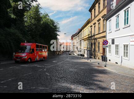 Steile Mesnicka Straße, zagreb Stockfoto