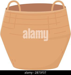 Großer Korbkorb Griffe Symbol Design Vektor Illustration Stock Vektor