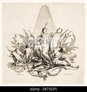 Britannia Allegory, Illustration aus dem 18. Jahrhundert von Charles Grignion I. nach Samuel Wale, 1746-1747 Stockfoto