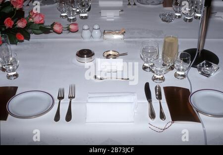 Abendessen für HRH Prinz Charles während seiner Königlichen Tour durch die Tschechoslowakei 1991 Stockfoto