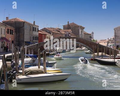 San Donato-Brücke, Murano, Provinz Venedig, Italien, Stockfoto