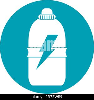 Getränke Energie Kunststoff Flasche Power Sport Vektor Illustration Blue Block Style Icon Stock Vektor