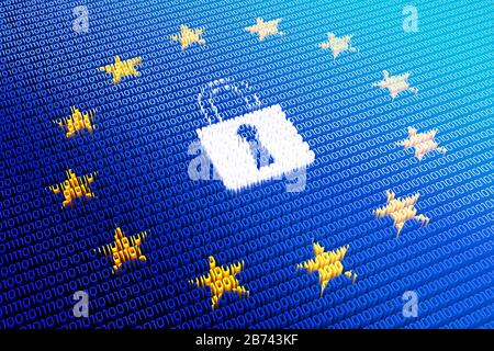 GDPR - Allgemeine Datenschutzvorschriften - 3D-Darstellung Stockfoto