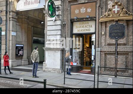 Turin, Italien. März 2020. Das Zentrum von Turin am zweiten Tag der vollständigen Schließung von Coronavirus auf dem Foto: Credit: Independent Photo Agency/Alamy Live News Stockfoto