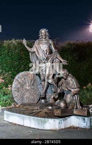 Statue des heiligen Anthony Bronze und Jesus - Camposampiero, Italien Stockfoto