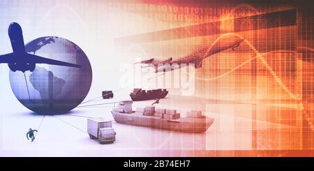 Procurement Supply Chain Industry Abstract Hintergrundkonzept Stockfoto